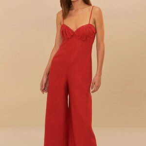 FARM Rio red petals bodice euroflax™ premium linen jumpsuit